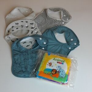Boys Bib Set And Soft Book